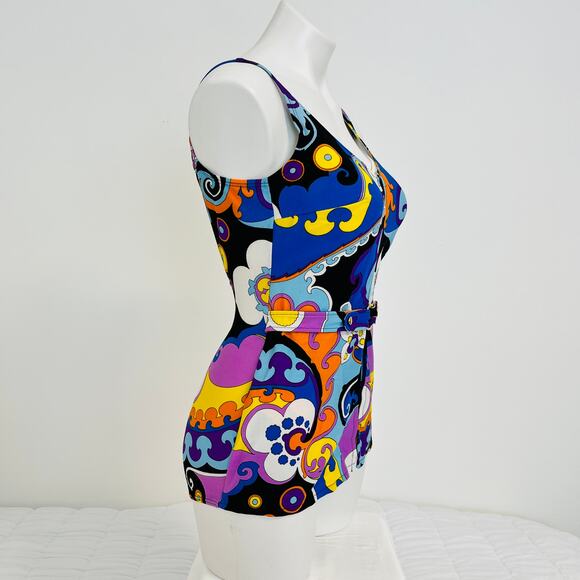 St Michael Genuine 60s Vintage One-Piece Bathing Suit Pointy Bust Sz 38 (S/M) - Picture 5 of 11